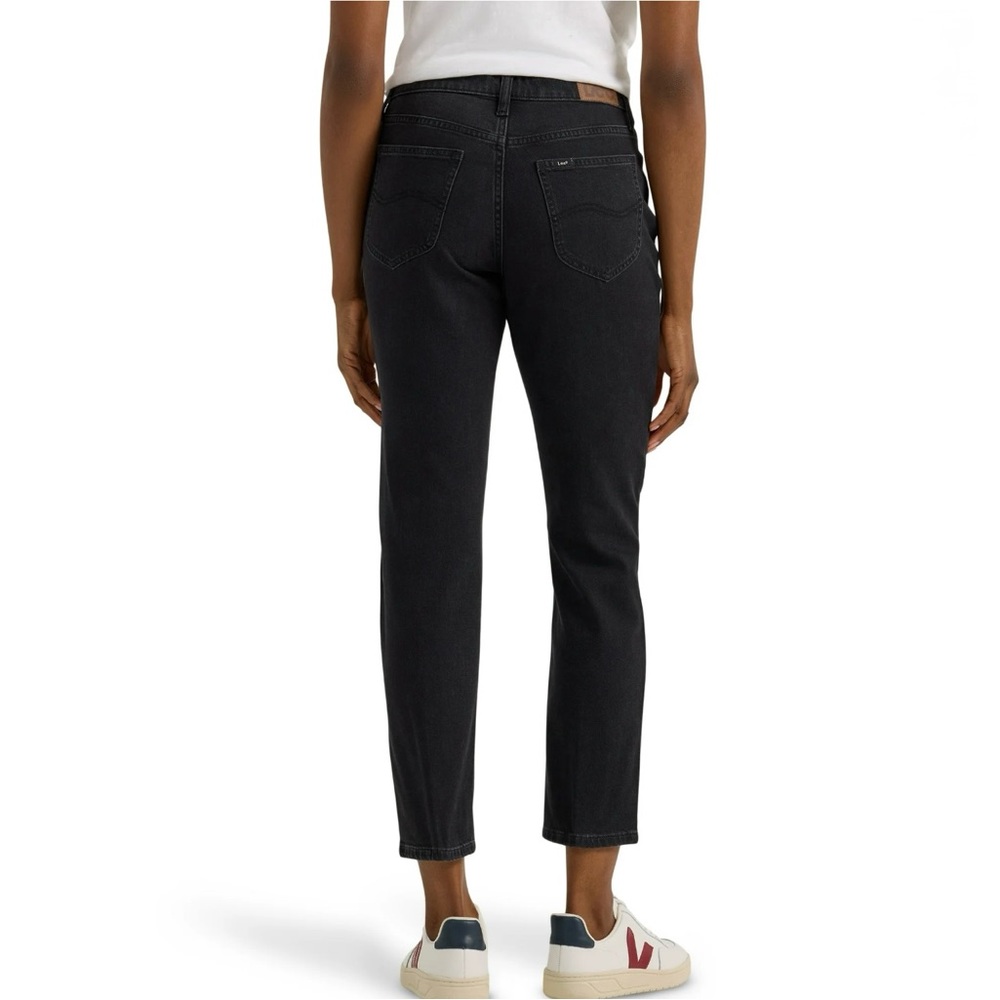 Lee Women’s Heritage Slim Straight Buttonfly Black Midrise Jeans, Size 6